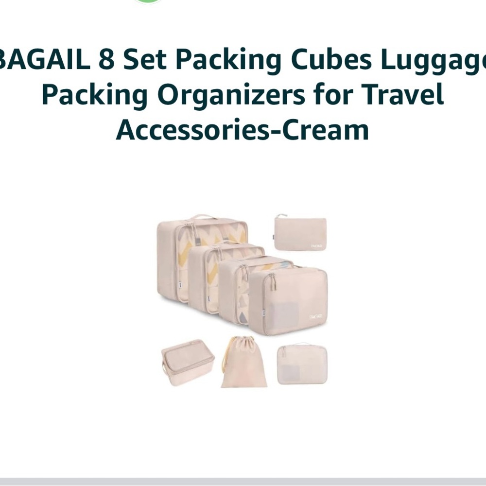 Bagail Cream Packing Cubes Set of 8